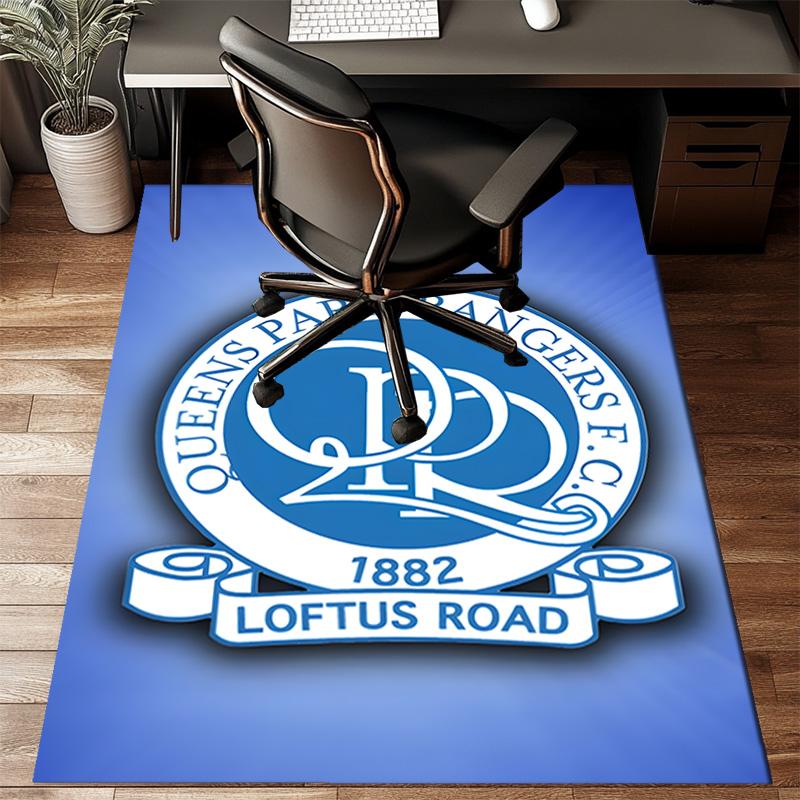 Queens Crest Football Rug for Living Room, Game Rooms, Office, Bedroom, Office Floor Mat Playful Design, fan gifts Christmas decor