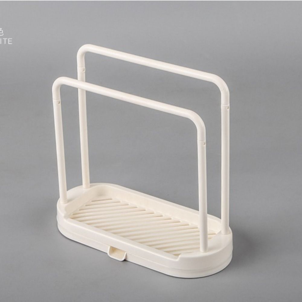 Double-Layer Kitchen Dishcloth Holder Hollow Design Countertop Rag Hanger Under Sink