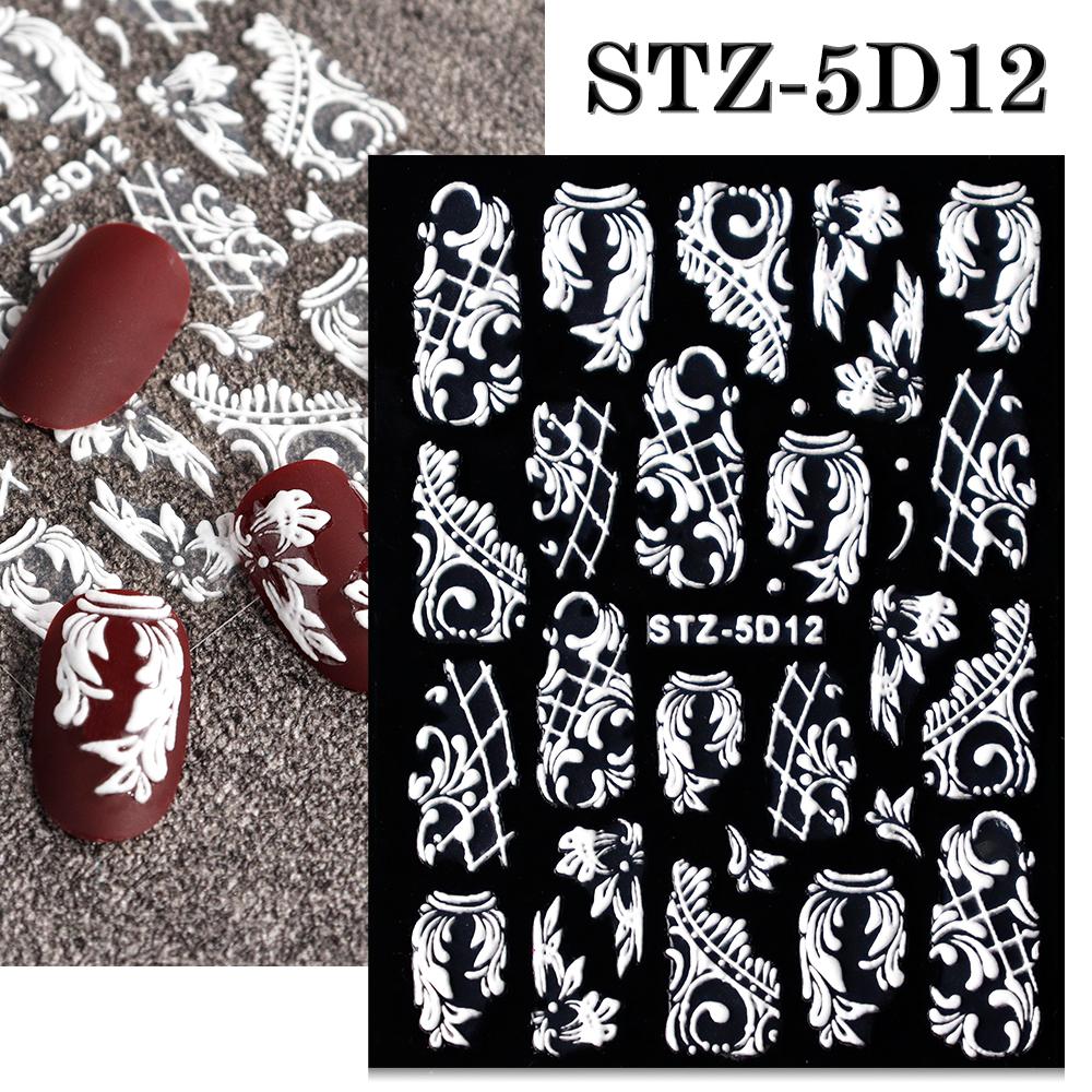5D Embossed Christmas Nail Art Stickers New Year Red Santa Claus Tree Penguins Snowman Winter Sliders Girl Manicure Decals NK-1*