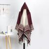 Striped Tassel Shawl Women'S Simple Leisure Travel Photo Scarf Comfortable Indoor Cold Scarf Cape