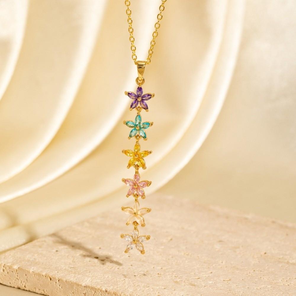 Retro Colorful Zircon Collarbone Chain Irregular Crystal Luxury Pendant Y-shaped Long Tassel Jewelry Accessories