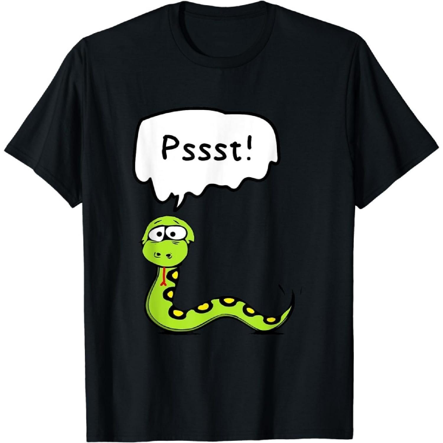 NUEYES Snake PSSST! slithering Cute Cartoon Funny Humorous T-Shirt S