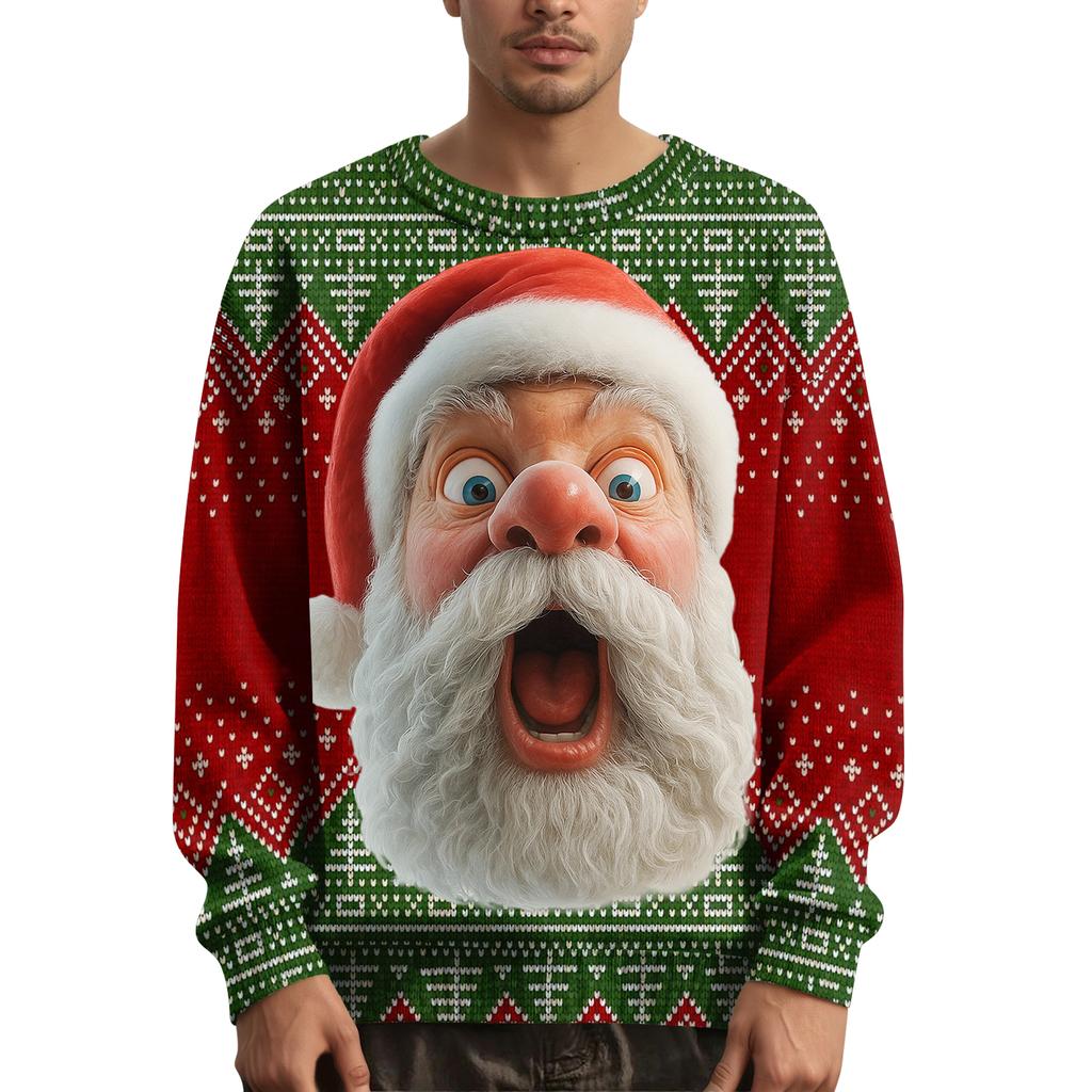 Pánský vánoční svetr s potiskem na límci