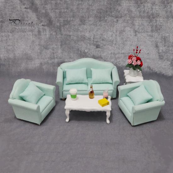

3шт/набор 1/12 кукольный домик ткань двойной одиночный диван-стул микро-декор гостиной