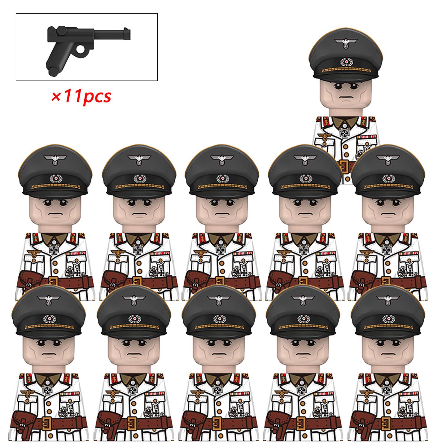 

Военный Солдат Вторая мировая война Фигурки Армии Строительные блоки Шлем Оружие Аксессуары Дети для Игрушки Подарки