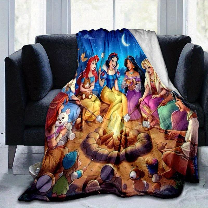 

1 шт. Плед с принтом Принцесса - Мягкий, всесезонный плед для офиса, | Персонализированный подарок с очаровательным мультяшным дизайном 80cmx120cm(31inx47in)