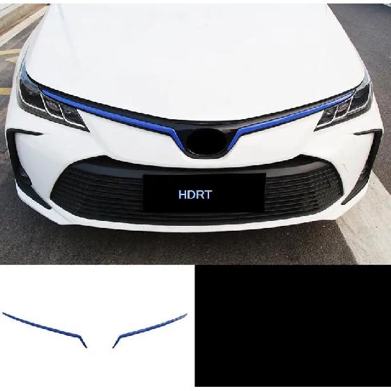 Car Front Fog Light Frame Grills Trim Strip Upper Middle Mesh Net Moulding Lamp Cover Sticker Styling For Toyota Corolla  +