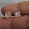 Raw Rose Quartz Studs , Raw Gemstone Healing Crystal Studs Earrings, Bridesmaid Gifts , Mothers Gift , Raw Pink Quartz Jewelry ,