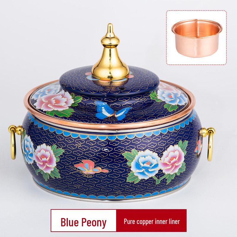 DM Cloisonné Electric Copper Hot Pot