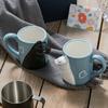 1 stk Kyss Katt Keramiske Krus for Par, Ektepar Krus, Jubileumskrus, Morgen Melk Kaffe, Tekopp Frokost, Valentinsdag,