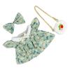 Girl Doll Clothes Accessories with Shoes Bow Bag for 20cm Dolls Floral Print Cute Girl Doll Clothing