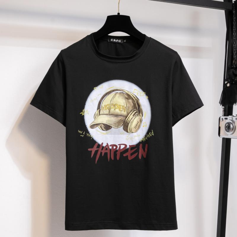 

Плюс Размер Женский Летний Новый Утягивающий Хлопковый Топ С Короткими Рукавами 6XL чёрный