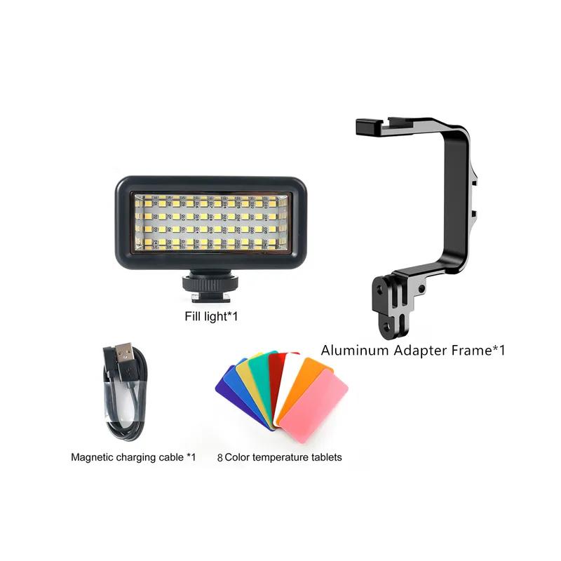 Lumină de scufundare LED rezistentă la apă Umplere lumină de noapte pentru Gopro Hero 12 11 10 9 8 insta360 X2 X3 DJI Osmo Accesorii pentru camere de acțiune