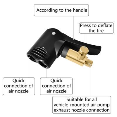Auto Tire Valve Pump Nozzle Clamp Deflated Car Motorcycle Bike Air Chuck Inflator Inflatable Pump Adapter Thread Connector