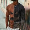 Men's Halloween Printed Neck Lightweight Long Sleeve T-Shirt for Casual Wear