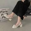 High heels women's new summer 2024 temperament fashion bow round head thick heel light mouth versatile bag head sandals