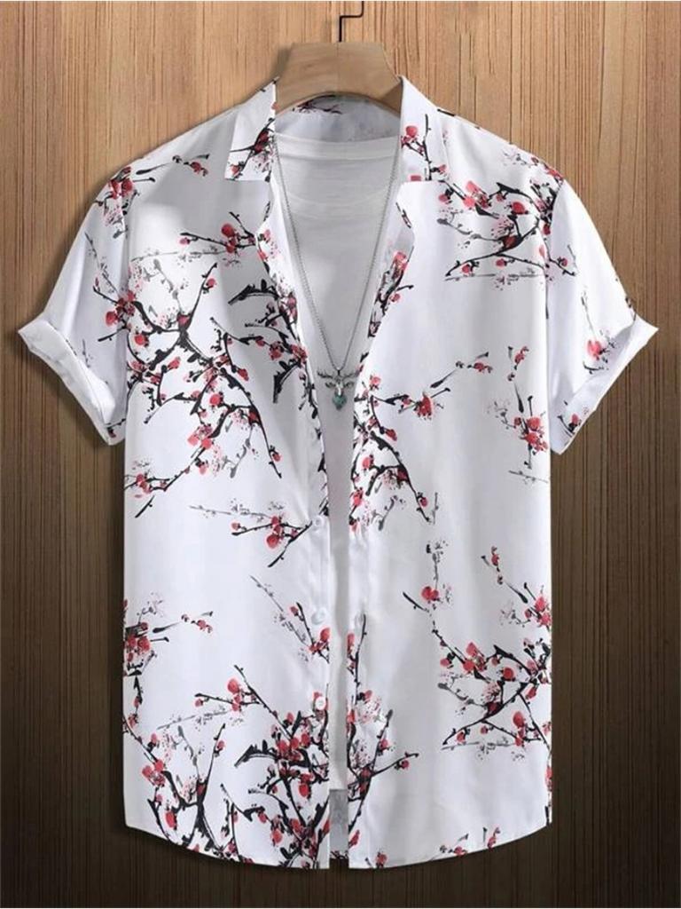 Hawaiian 3D Print Coconut Tree Top Men's Summer Beach Casual Clothing Street Outdoor Men's Shirt Loose Men's Clothing