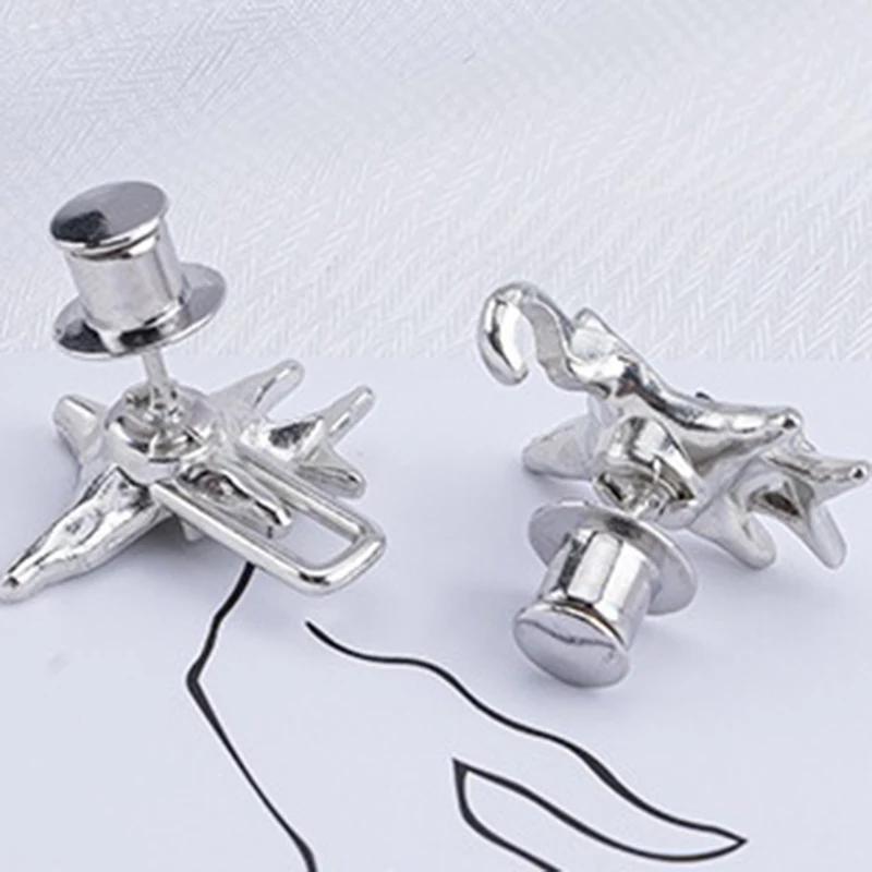 New Cross Star Waist Buckle for Woman Man Detachable Pants Clips Waist Tightener Metal Jean Buttons Pins Clothing Accessories