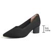 Fashion 2025 Pointed Toe Middle Heel Breathable Comfortable Knitted Shoes Women Shallow Mouth Chunky Heel Fashion Zapatos De Mujer Pumps