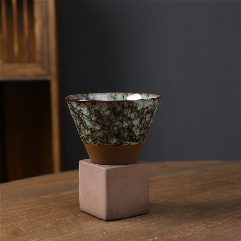 Rough Pottery Mug Creative Cup Ins Style Cup Ceramic Retro Coffee Cup Milk Tea Drink Cups Includes Base
