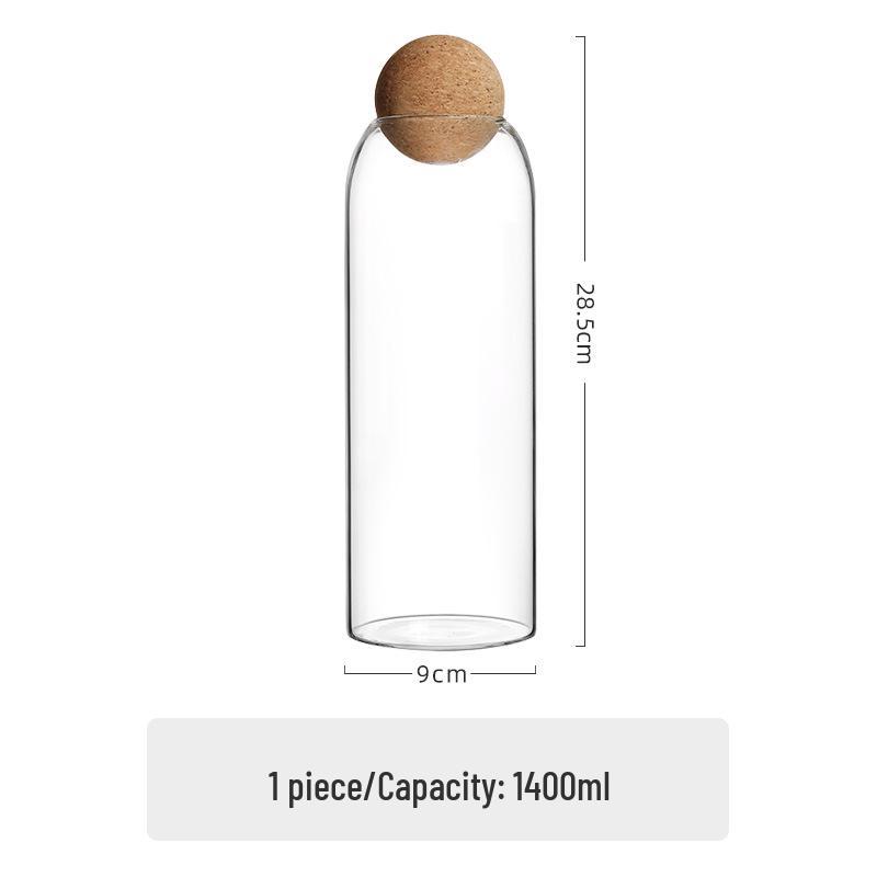 Cork Stopper Glass Jar for Coffee, Dried Fruit, and Grains Storage