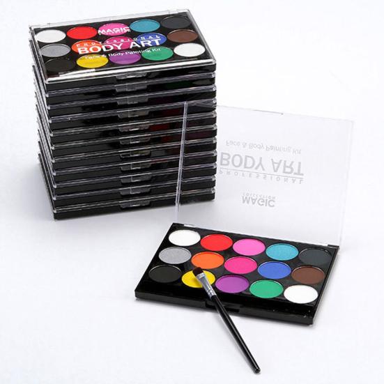 15 Colors Artist Washable Kids Face Watercolor Paint Solid Pigment Makeup Tool