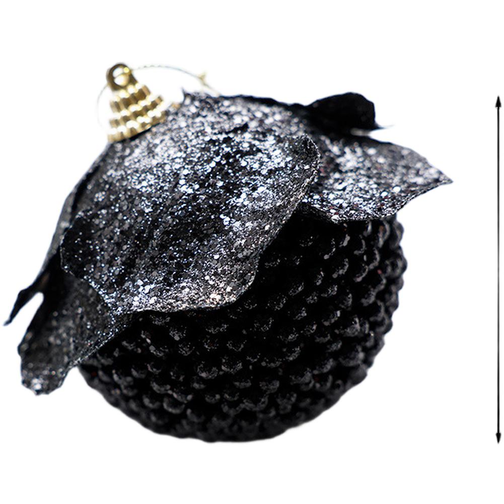 

Christmas Ornaments Set with Handmade Plush and Foam Decorations Black and Gold Design to Add Seasonal Warmth to Tree and Home