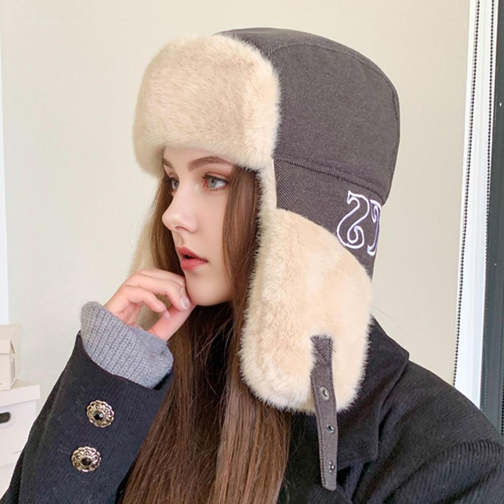 Lei Feng Hat Men's Hat Women's Autumn and Winter Thickened Warm Artifact Plush Hat Outdoor Cycling and Skiing Versatile Ear Protection Hat