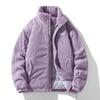 Winter Fashion Casual Parkas Men Stand Collar Solid Color Outerwear Corduroy Thicken Warm Jacket Padded Jacket