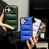 Weiche Daunenjackenstoff Handyhülle für iPhone 16 15 14 13 12 11 Pro Max 16Pro Hülle Die Puffer Winter Stoßfeste Schutzhülle