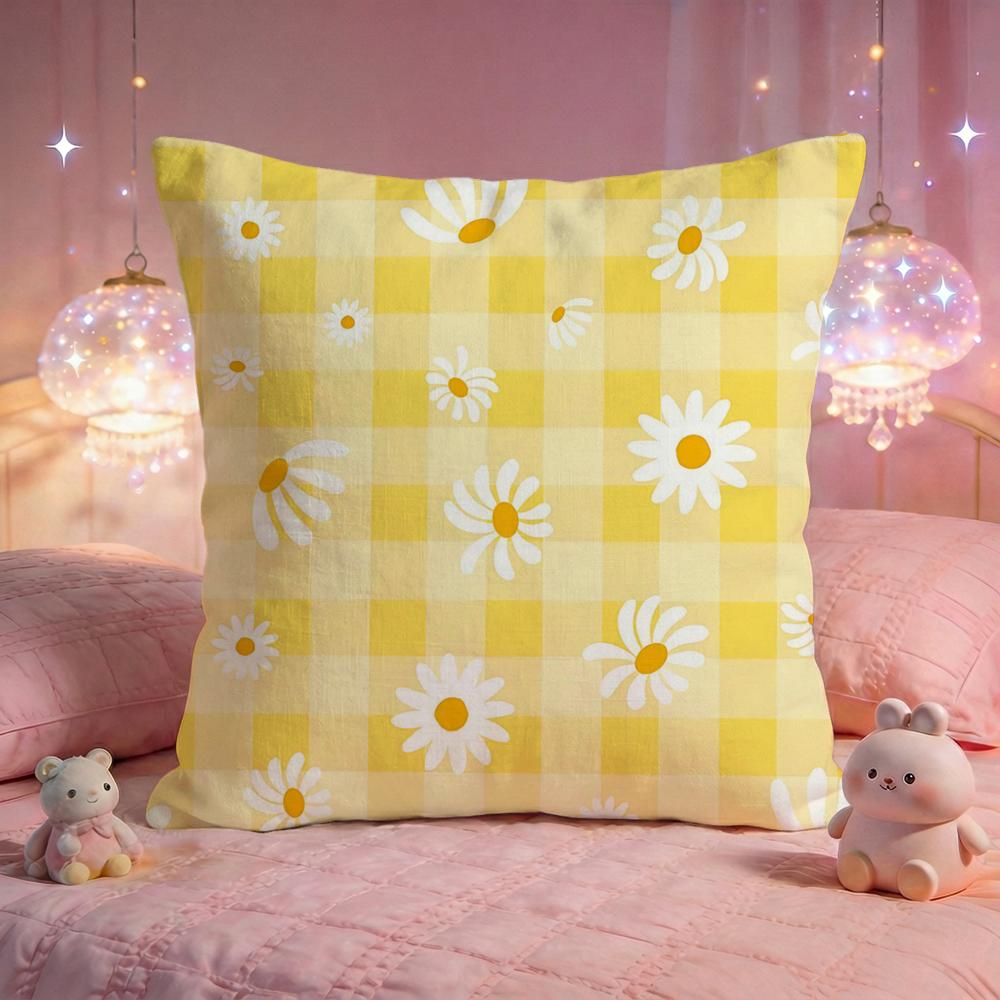 Fresh Daisy Bloom Cushion Cover Premium Comfort Reversible Pillow Cove Two In One Design for Any Room Car Interior