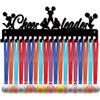 Black Sports Medal Wall Hanger 20 Hooks 40x14cm