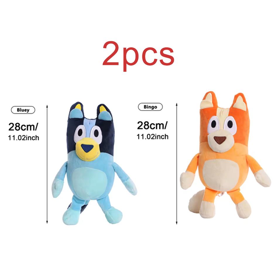 Bluey Family Cartoon Soft Plush Dolls Eyed Bingo Dog Stuffed Plush Pillow Toys Ideal Gift Family Series Parent-Child Plush Toys