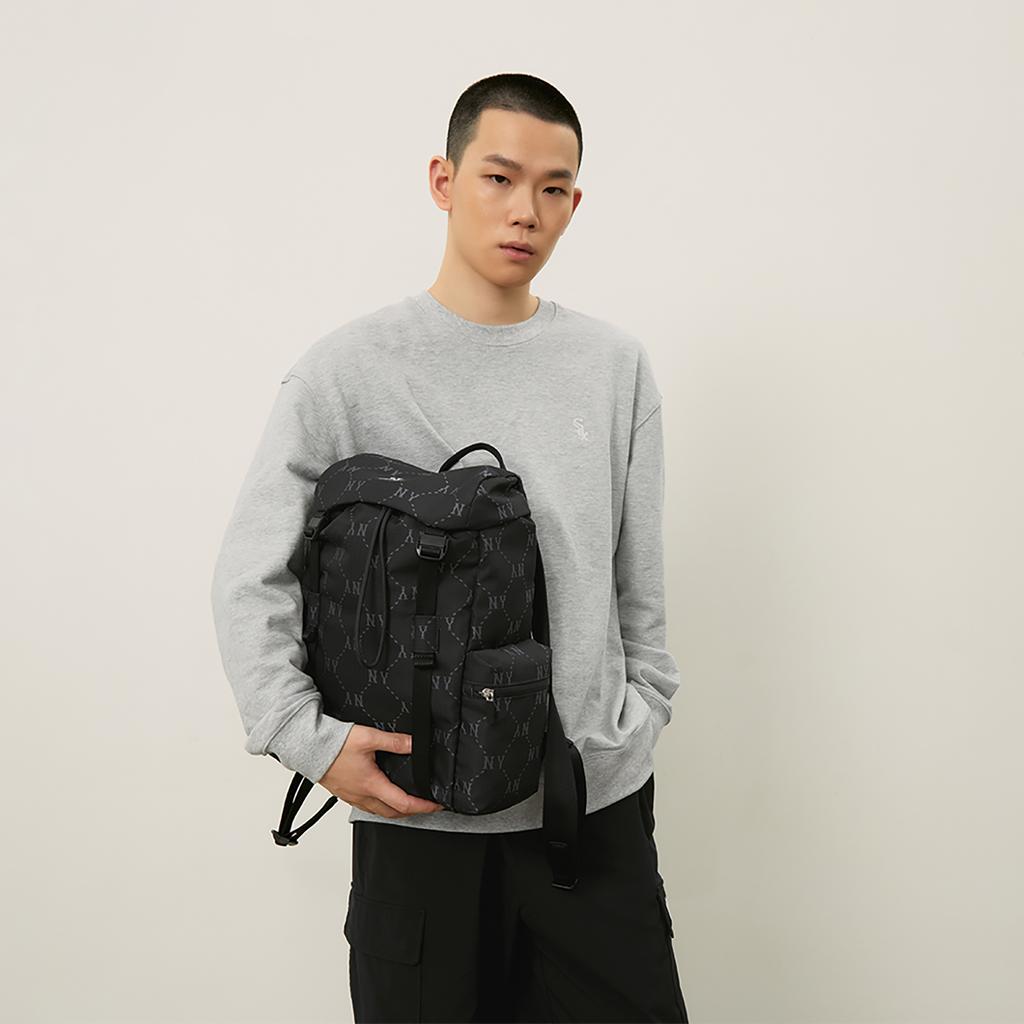 New MLB   Laptop Bag, Travel Cycling Bag, Double Shoulder Backpack For Students Unisex Black 3ABKM035N-50BKS