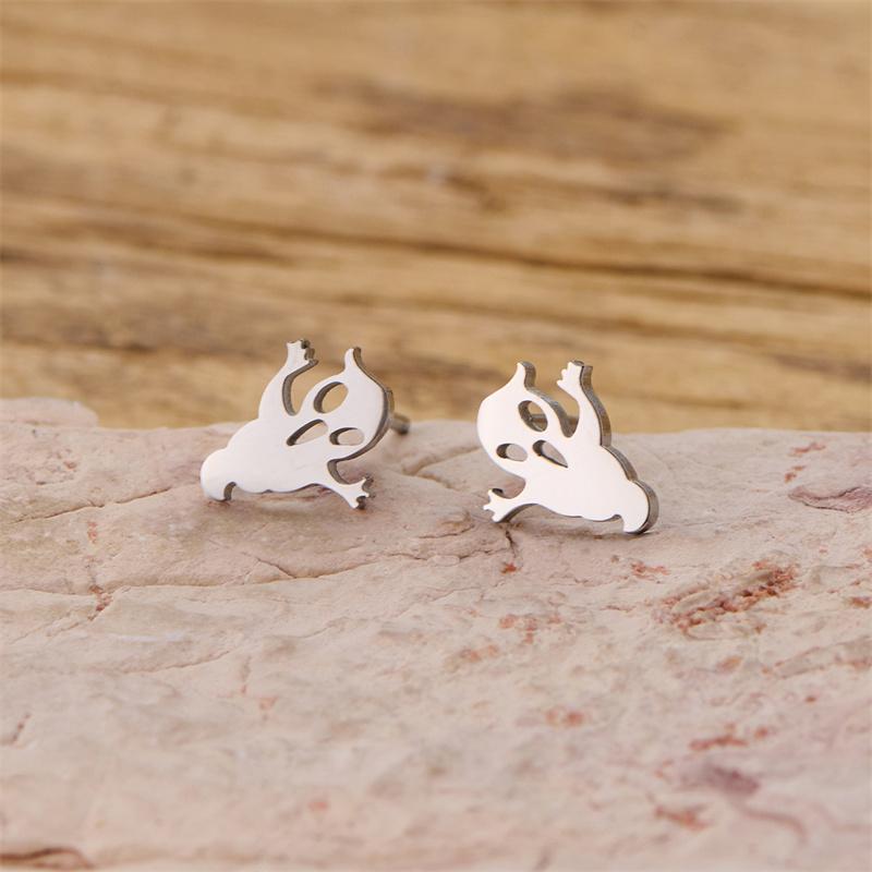 

Halloween Cute Earring Stud For Woman Men Mini Ghost Devil Earnail Fashion Stainless Steel Accessories Earrings Accessories