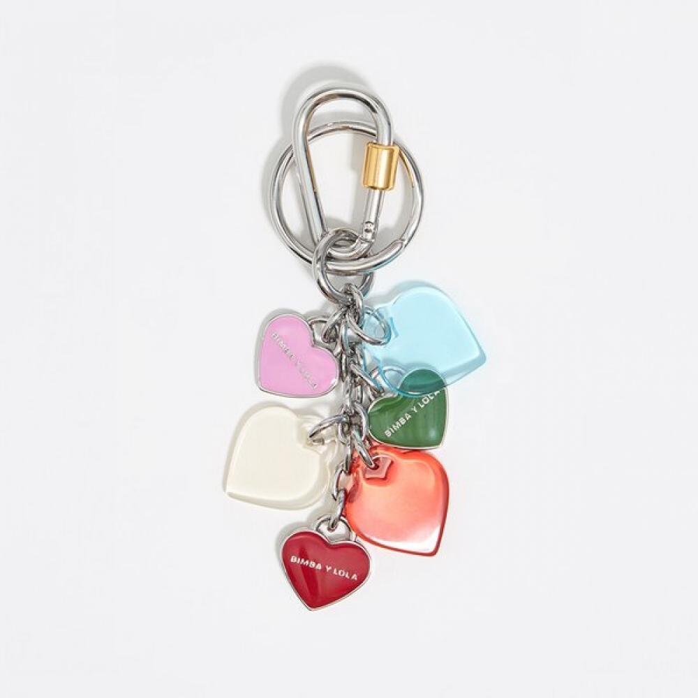 Bimba Y Lola Silver Heart keYring B256aiz002pkf Pink/FREE