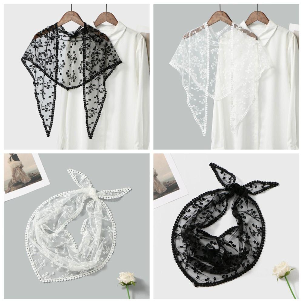 Hollow Out Lace Scarf Solid Color Hair Scarf Headband New Fart Curtain  Women