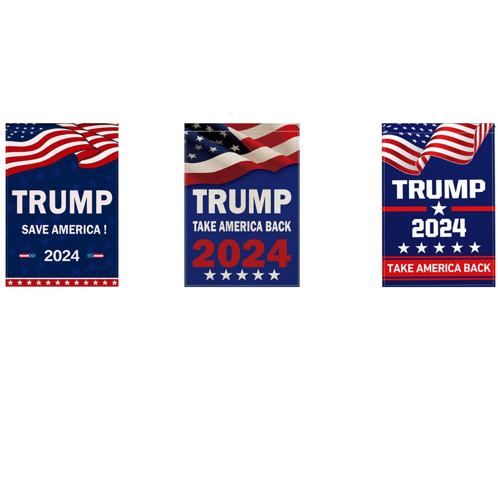 

Американский президент Дональд 2024 Take America Back Garden Flag, двусторонняя ткань премиум-класса, патриотический наружный декоративный баннер для двора в честь выборов в США
