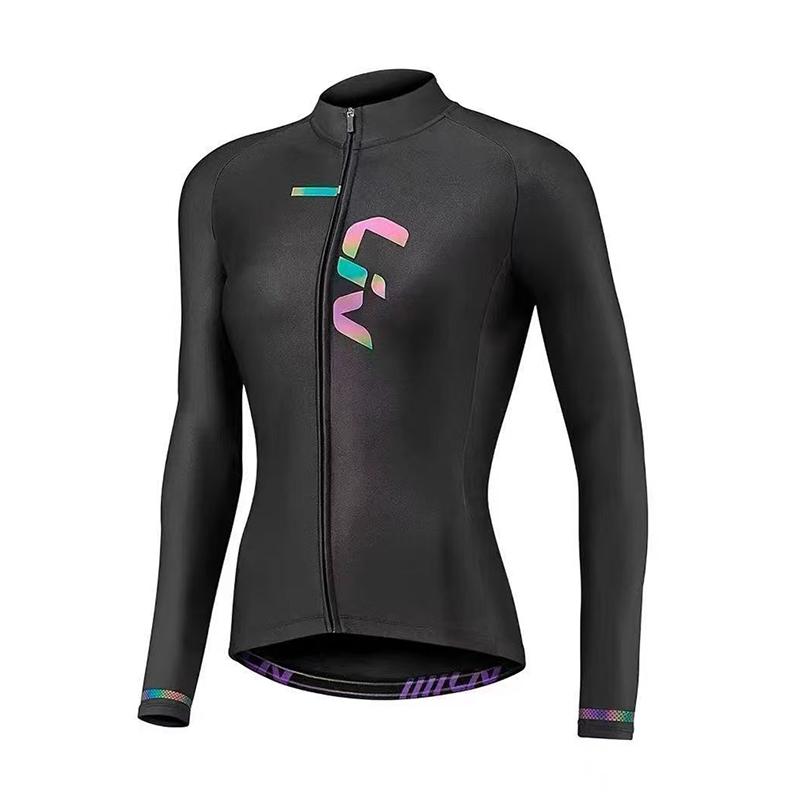 LIV Jersey de Manga Larga para Bicicleta para Mujer Delgado Alta Elasticidad Transpirable Culotte de Ciclismo Equipo Profesional Bicicleta de Carretera MTB Ropa de Ciclismo