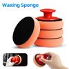 Car Waxing Sponge with Handle - Auto Polishing Applicator Pad for Wax, Compound & Sealant, Detailing Buffing Tool