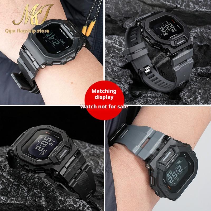 For Casio Small Square Gbd-200sm Gbd-200 Cat Silicone Watch Strap Men Sports outdoors Watchband Black Gray Rubber accessories