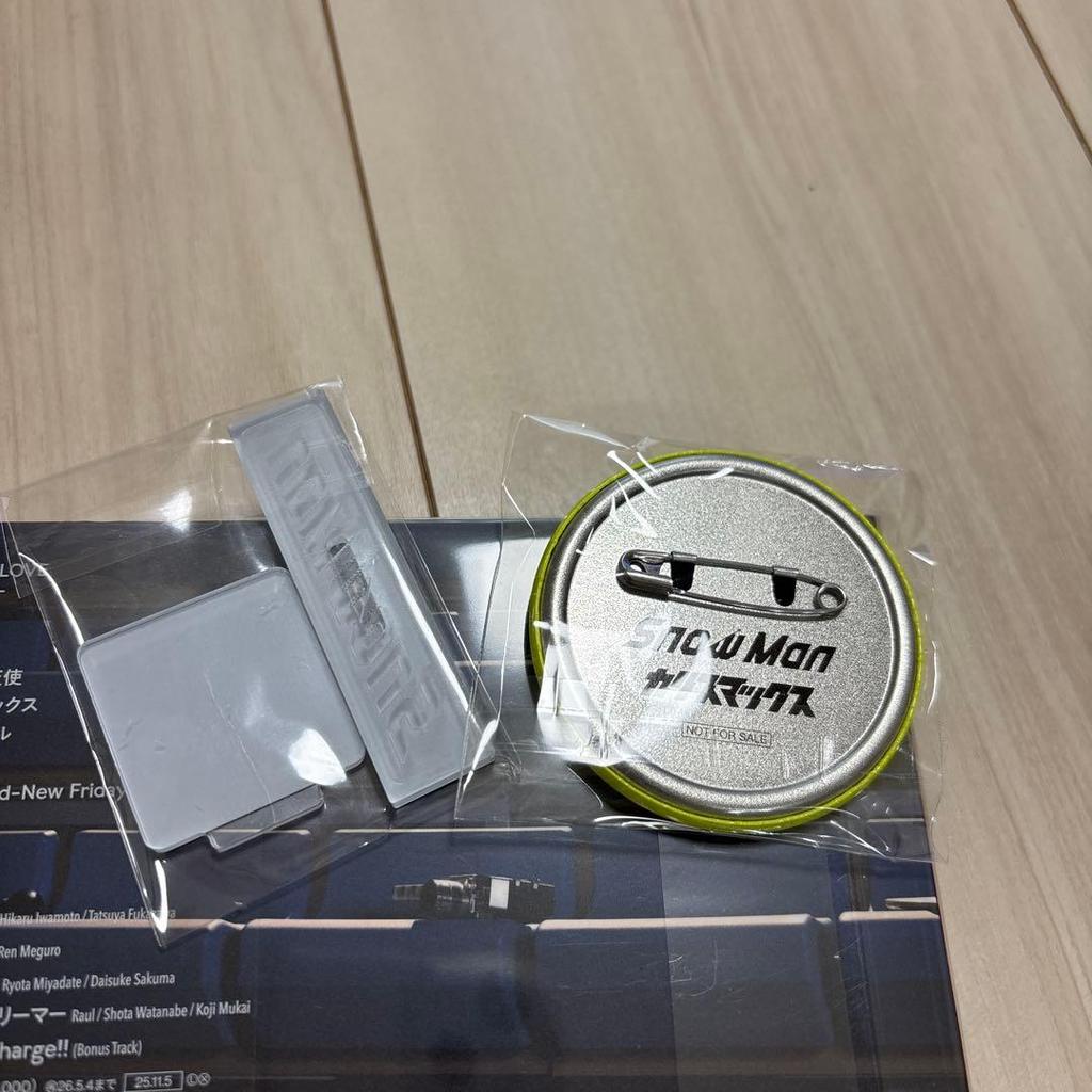 [USED] Snow Man Regular Edition Otokochishin CD Bonus Badge and Stamp