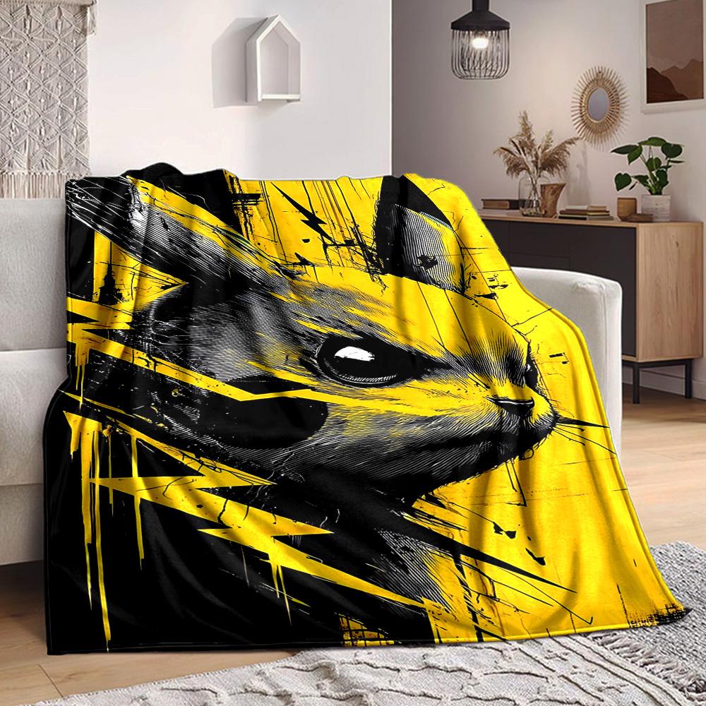 

1PC Pikachu Blanket Soft Warm All Season Throw for Sofa, Bed, Car, Office Vibrant Colorful Design, Durable & Cozy Gift 80cm×120cm