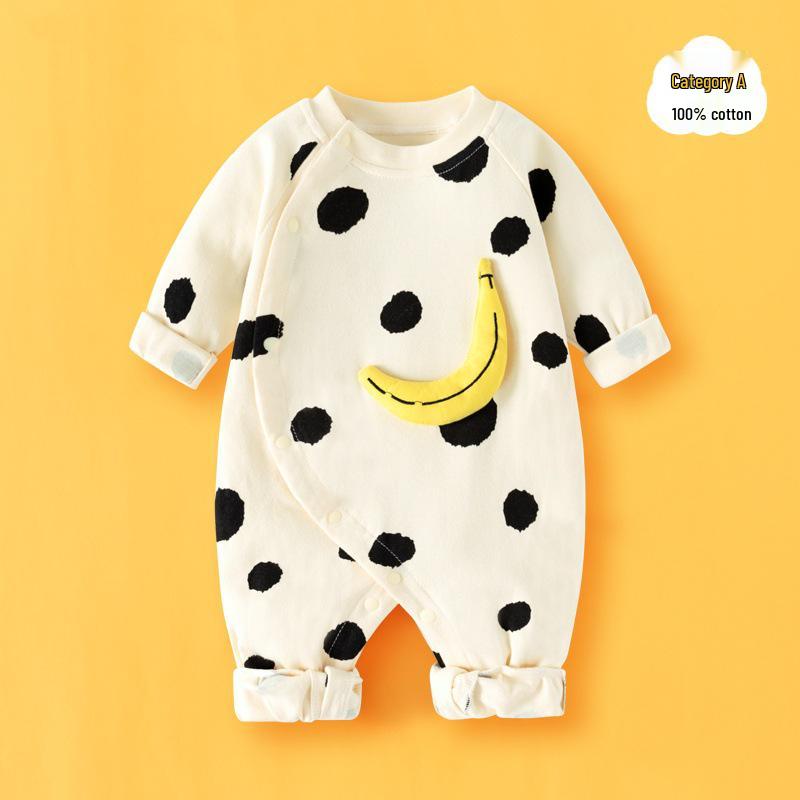 Exklusiver Langarm-Baby-Strampler – Reiner Baumwoll-Krabbelanzug für Frühling und Herbst