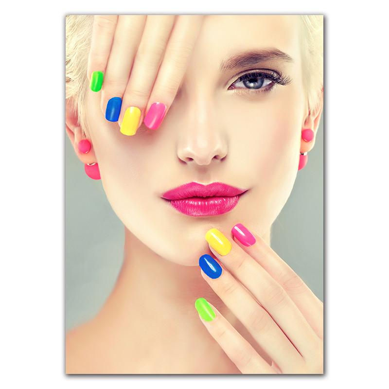 Piękna dziewczyna sztuka plakat płótno malarstwo moda makijaż obraz dekoracja ścienna salon piękności sztuka ścienna płótno malarstwo HD2912
