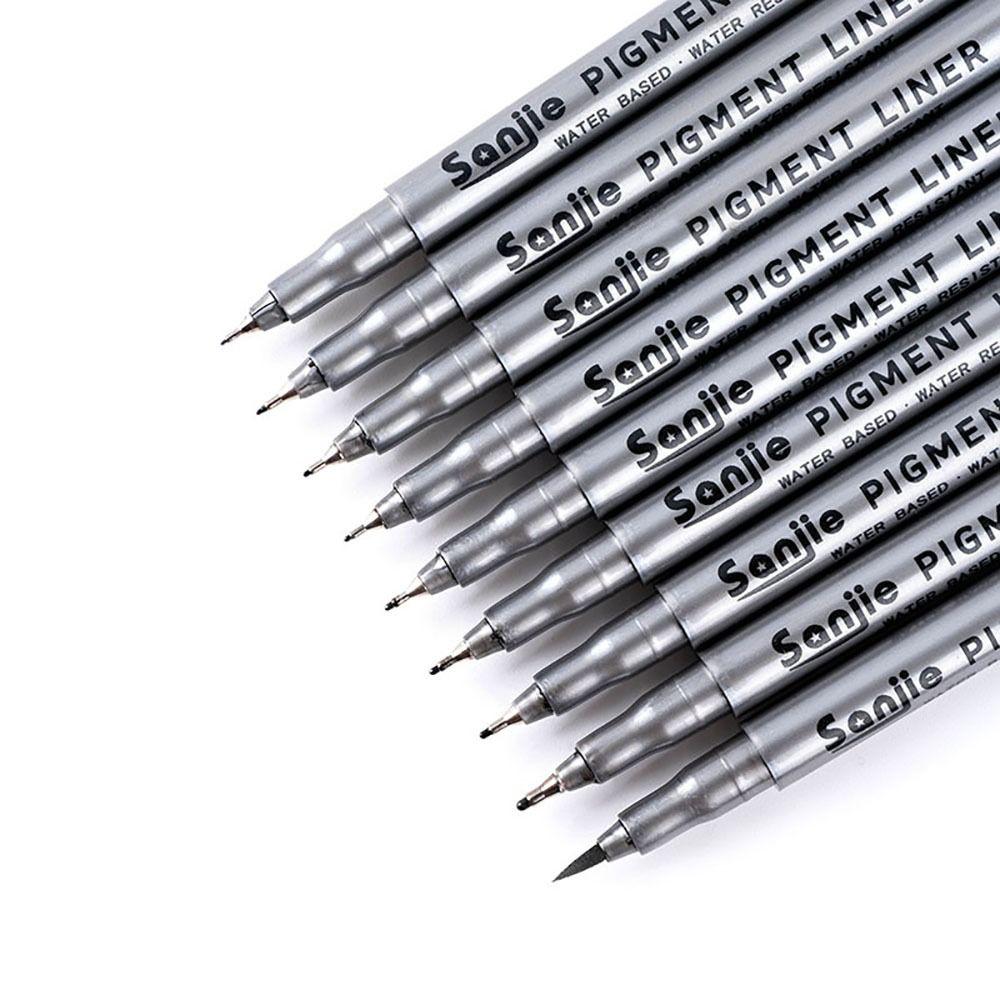 9 Peças/Conjunto Canetas de Esboço com Tinta Preta Multiliner Ponta Fina Canetas de Desenho Papelaria de Arte Fineliner para Escrita/Pintura/Esboço Arte
