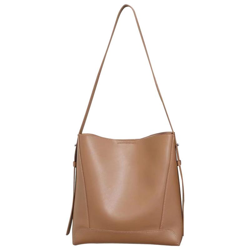 Bucket Bag for Women Large Capacity Genuine Leather Bag 2025 New Model Single Shoulder Crossbody Bag Versatile Commuter Tote High-end Niche