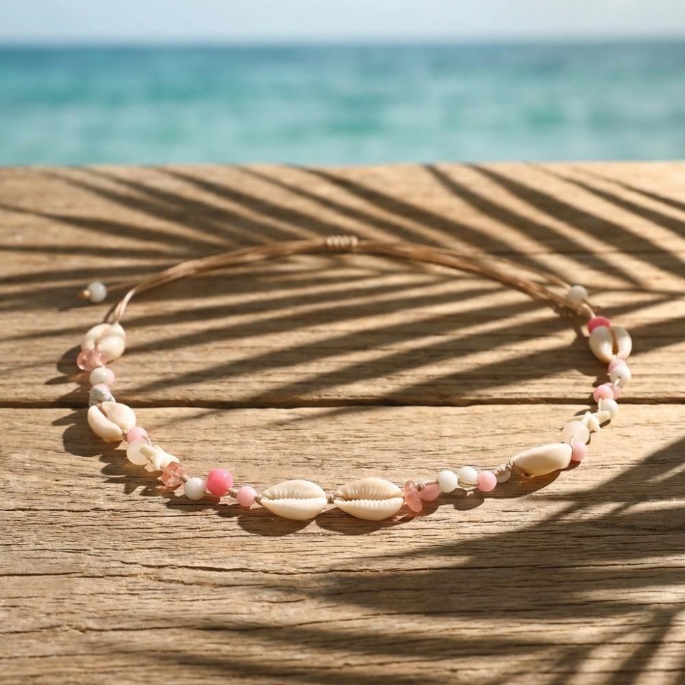Ornaments Shell Starfish Necklace Adjustable Beach Beaded Necklace Bohemian Shell Necklace  Daily