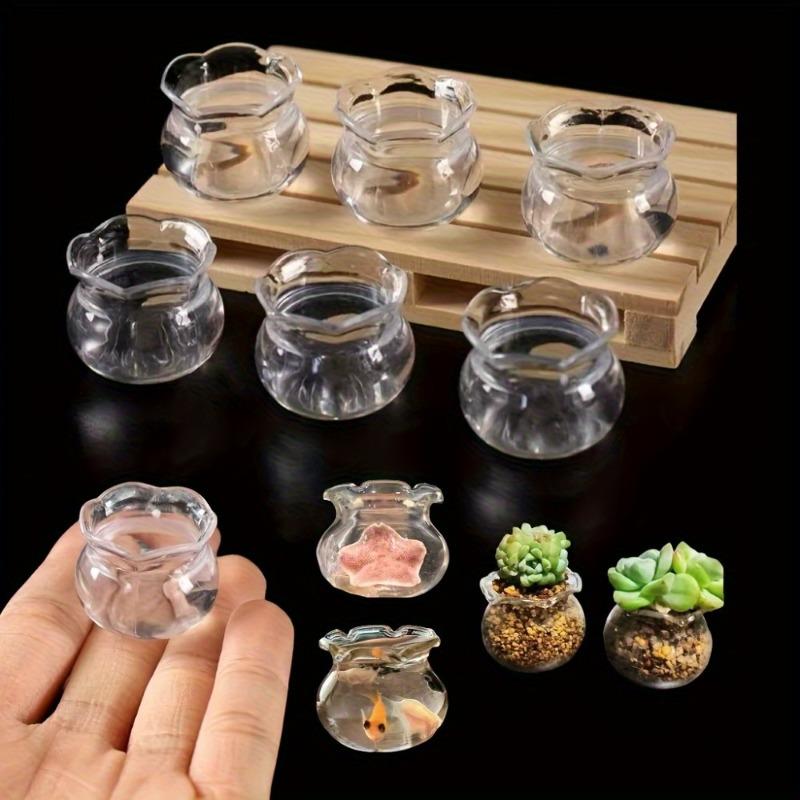 30pcs Mini Vases Miniature Fish Tanks DIY Plastic Containers Home Decorative Vases Exquisite Creative Small Fish Tank Desk Decor