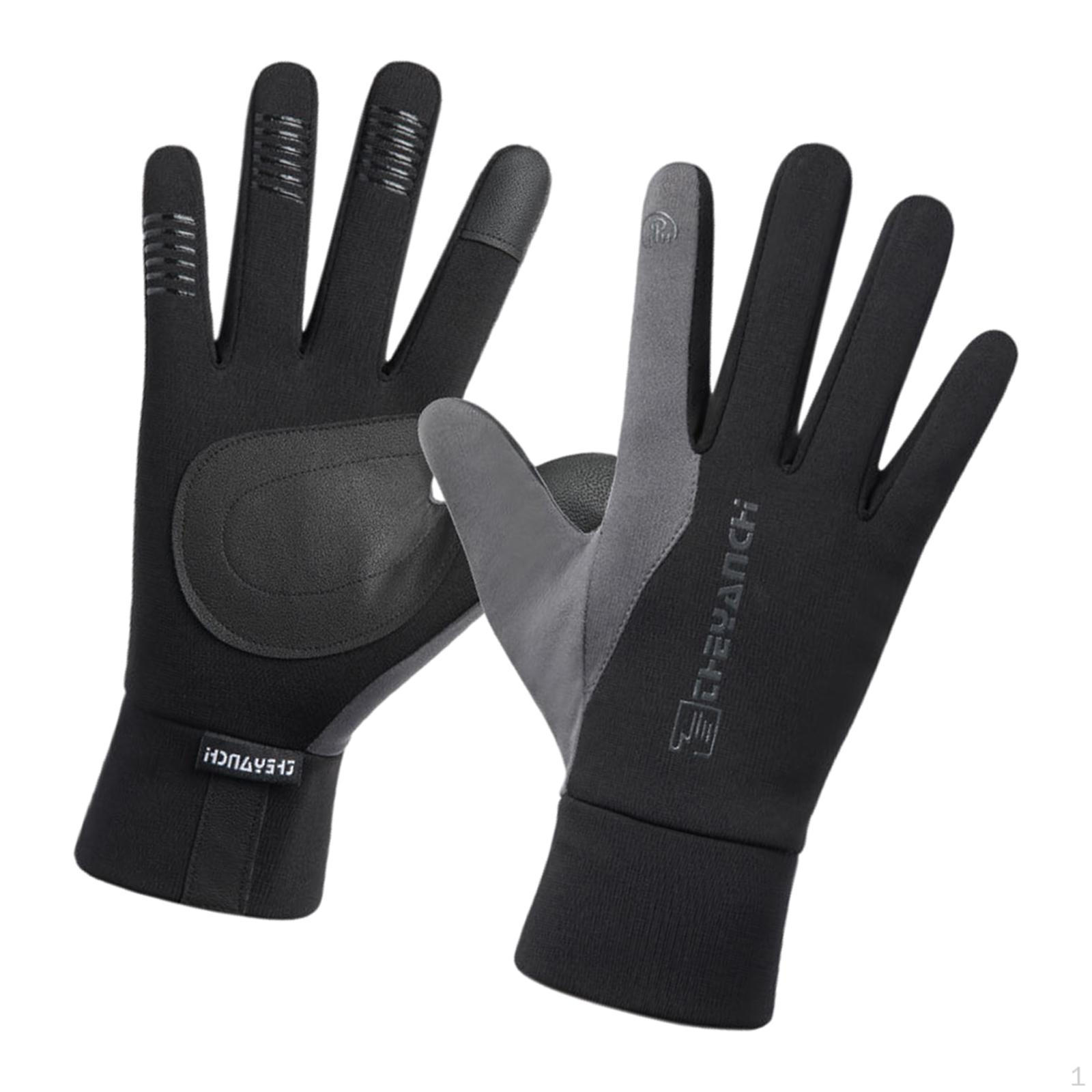 Full Finger Gloves Non- Waterproof Thermal Winter Cycling Gray M